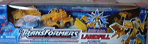 Robots In Disguise / RID (2001-) Landfill set - Yellow (Sam's Club Exclusive - Wedge, Grimlock, Hightower, Heavy Load)