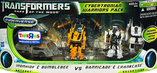 Cyberverse (2011-) Cybertronian Warriors Pack - Ironhide & Bumblebee vs Barricade & Crankcase (Toys R Us exclusive)